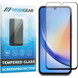 Mobigear Premium Samsung Galaxy A34 Panzerglas Gehärtetes Glas Displayschutz - Hüllenfreundlich - Schwarz