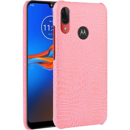 Mobigear Croco Motorola Moto E6 Plus Hülle Backcover - Pink