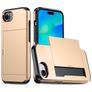 Mobigear Card iPhone 17e Hülle Hardcase Backcover Stoßfest mit Kartenhalter - Gold