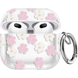 Mobigear Flowers Apple AirPods 3 Hardcase Hülle - Weiß / Pink
