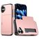 Mobigear Card iPhone 16 Plus Hülle Hardcase Backcover Stoßfest mit Kartenhalter - Roségold