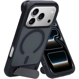 Mobiparts Hardcover iPhone 17 Pro MagSafe Hülle Hardcase Backcover mit Ständer - Satin Black