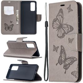 Mobigear Butterfly Samsung Galaxy S20 FE Hülle Klapphülle Geldbörse - Grau
