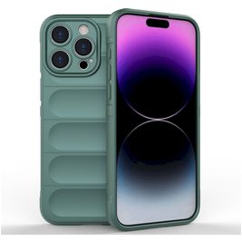 Mobigear Bumpy iPhone 15 Pro Max Hülle Flexibles TPU Backcover - Grün