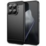 Mobigear Brushed Slim Xiaomi 15T Pro Hülle Flexibles TPU Backcover - Schwarz