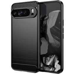 Mobigear Brushed Slim Google Pixel 9 Pro XL Hülle Flexibles TPU Backcover - Schwarz