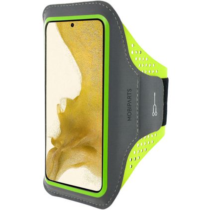 Mobiparts Comfort Fit Handyhalterung Joggen Samsung Galaxy S22 Sporthülle Neopren Sportarmband - Neon Green
