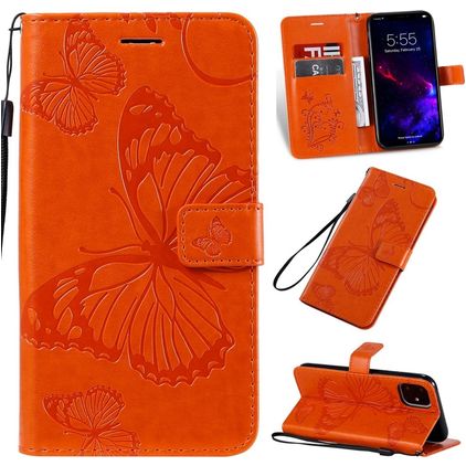 Mobigear Butterfly iPhone 11 Hülle Klapphülle Geldbörse - Orange