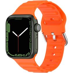 Mobigear Bumpy Silikon Apple Watch Armband Dornschließe - 49/46/45/44 mm - Orange