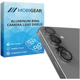 Mobigear Single Samsung Galaxy S25 Plus Panzerglas Gehärtetes Glas Kameralinsen Schutz - Hüllenfreundlich - Silber