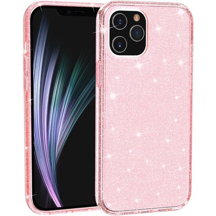 Mobigear Glitter iPhone 12 Pro Max Hülle Hardcase Backcover - Pink