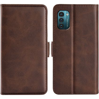 Mobigear Slim Magnet Nokia G21 Hülle Klapphülle Geldbörse - Braun