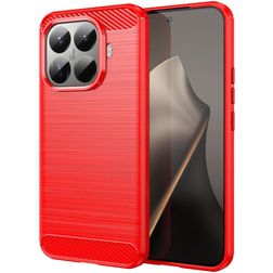 Mobigear Brushed Slim Xiaomi 15T Pro Hülle Flexibles TPU Backcover - Rot