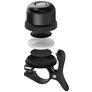 Mobigear Bell Universal-Fahrradklingel mit verstecktem AirTag-Aufbewahrungsfach - Schwarz