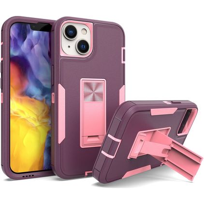 Mobigear Heavy Armor Stand iPhone 14 Plus Hardcase Backcover Shockproof mit Ständer - Lila