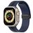 Mobigear Stripe Mag Silikon Apple Watch Armband Magnetverschluss - 49/46/45/44 mm - Schwarz / Dunkelblau