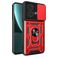 Mobigear Armor Ring Cam Slide Motorola Edge 40 Neo Hülle Hardcase Backcover Stoßfest mit Ringhalter und Kamera Slider - Rot