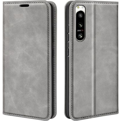 Mobigear Retro Slim Sony Xperia 5 IV Klapphülle Portemonnaie - Grau