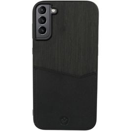 Valenta Card Slot Samsung Galaxy S21 Plus Hülle Echtes Leder Backcover mit Kartenhalter - Schwarz