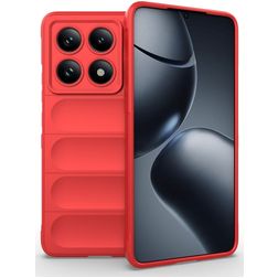 Mobigear Bumpy Xiaomi 14T Pro Hülle Flexibles TPU Backcover - Rot