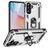 Mobigear Armor ring Samsung Galaxy A36 Hülle Hardcase Backcover Stoßfest mit Ringhalter - Silber