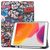 Mobigear Tri-Fold Gel iPad 7 (2019) Hülle Klapphülle + Stifthalter - Grafitti