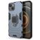 Mobigear Armor Ring iPhone 13 Hülle Hardcase Backcover Stoßfest mit Ringhalter - Blau