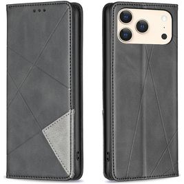 Mobigear Rhombus Slim iPhone 17 Pro Hülle Klapphülle - Schwarz
