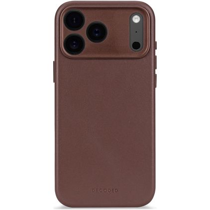 Decoded iPhone 17 Pro Max Hülle Echtes Leder Backcover Stoßfest - Dark Ruby