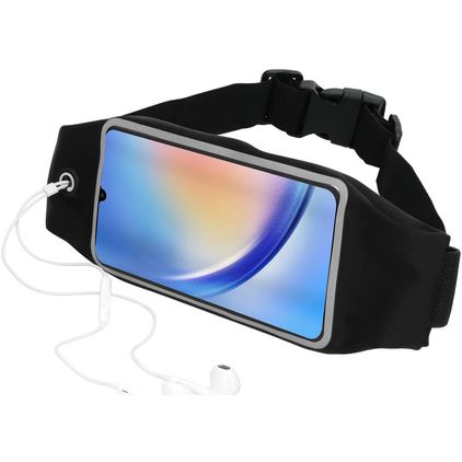 Mobiparts Comfort Fit Belt Handyhalterung Joggen Samsung Galaxy A34 Sporthülle Neopren Gürtel - Schwarz