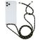 Mobigear Lanyard iPhone 12 Pro Max Flexibles TPU Handykette - Transparent / Grün