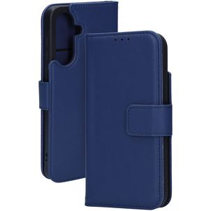 Mobiparts Samsung Galaxy A56 Hülle Echtes Leder Klapphülle Geldbörse - Blau