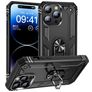 Mobigear Armor Ring iPhone 15 Pro Max Hülle Hardcase Backcover Stoßfest mit Ringhalter - Schwarz