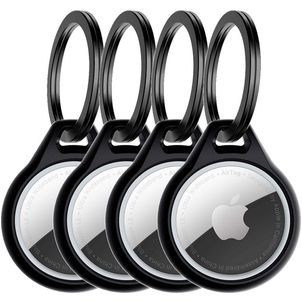 ITSkins AirCover Apple AirTag Hülle Flexibles TPU Schlüsselanhänger - Schwarz
