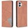 Mobigear Rhombus Slim Nothing Phone (1) Hülle Klapphülle - Braun