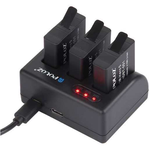 Puluz GoPro Dock Ladegerät 5W 1A - HERO 8 / 7 / 6 / 5 - Schwarz