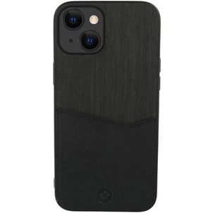 Valenta Card Slot iPhone 13 Hülle Echtes Leder Backcover mit Kartenhalter - Schwarz