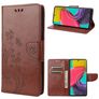 Mobigear Flowers Samsung Galaxy M53 Hülle Klapphülle Geldbörse - Braun