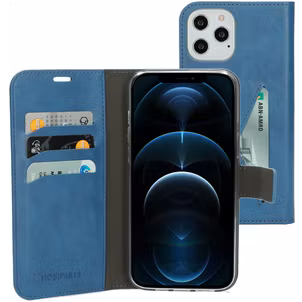 Mobiparts Classic Wallet iPhone 12 Pro Max Hülle Klapphülle Geldbörse - Steel Blue