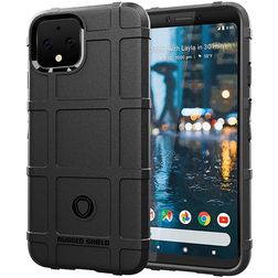 Mobigear Rugged Shield Google Pixel 4 Hülle Flexibles TPU Backcover Stoßfest - Schwarz