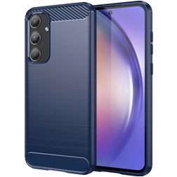 Mobigear Brushed Slim Samsung Galaxy A55 Hülle Flexibles TPU Backcover - Blau