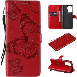 Mobigear Butterfly OPPO A94 5G Hülle Klapphülle Geldbörse - Rot