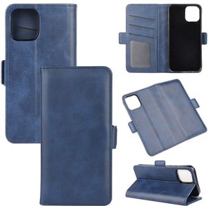 Mobigear Slim Magnet iPhone 12 Hülle Klapphülle Geldbörse - Blau
