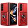 Mobigear Armor Ring Cam Slide Samsung Galaxy Z Fold 7 Hülle Hardcase Backcover Stoßfest mit Ringhalter und Kamera Slider - Rot