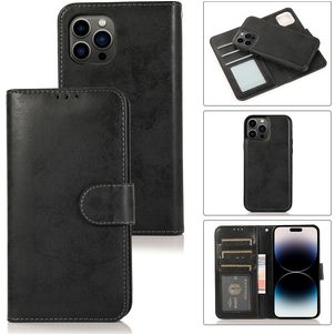 Mobigear Wallet iPhone 15 Pro Hülle Abnehmbare 2in1 Klapphülle Geldbörse - Schwarz