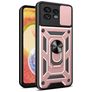 Mobigear Armor Ring Cam Slide Motorola Edge 40 Pro Hülle Hardcase Backcover Stoßfest mit Ringhalter und Kamera Slider - Roségold