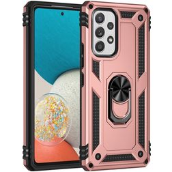 Mobigear Armor Ring Samsung Galaxy A53 Hardcase Backcover Shockproof mit Ringhalter - Roségold