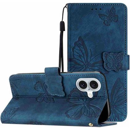 Mobigear Butterfly iPhone 17 Hülle Klapphülle Geldbörse - Blau