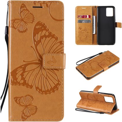 Mobigear Butterfly Realme 8 Hülle Klapphülle Geldbörse - Cognac