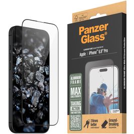 PanzerGlass Ultra-Wide Fit iPhone 16 Pro Max Gehärtetes Glas Displayschutz - Hüllenfreundlich + Applikator